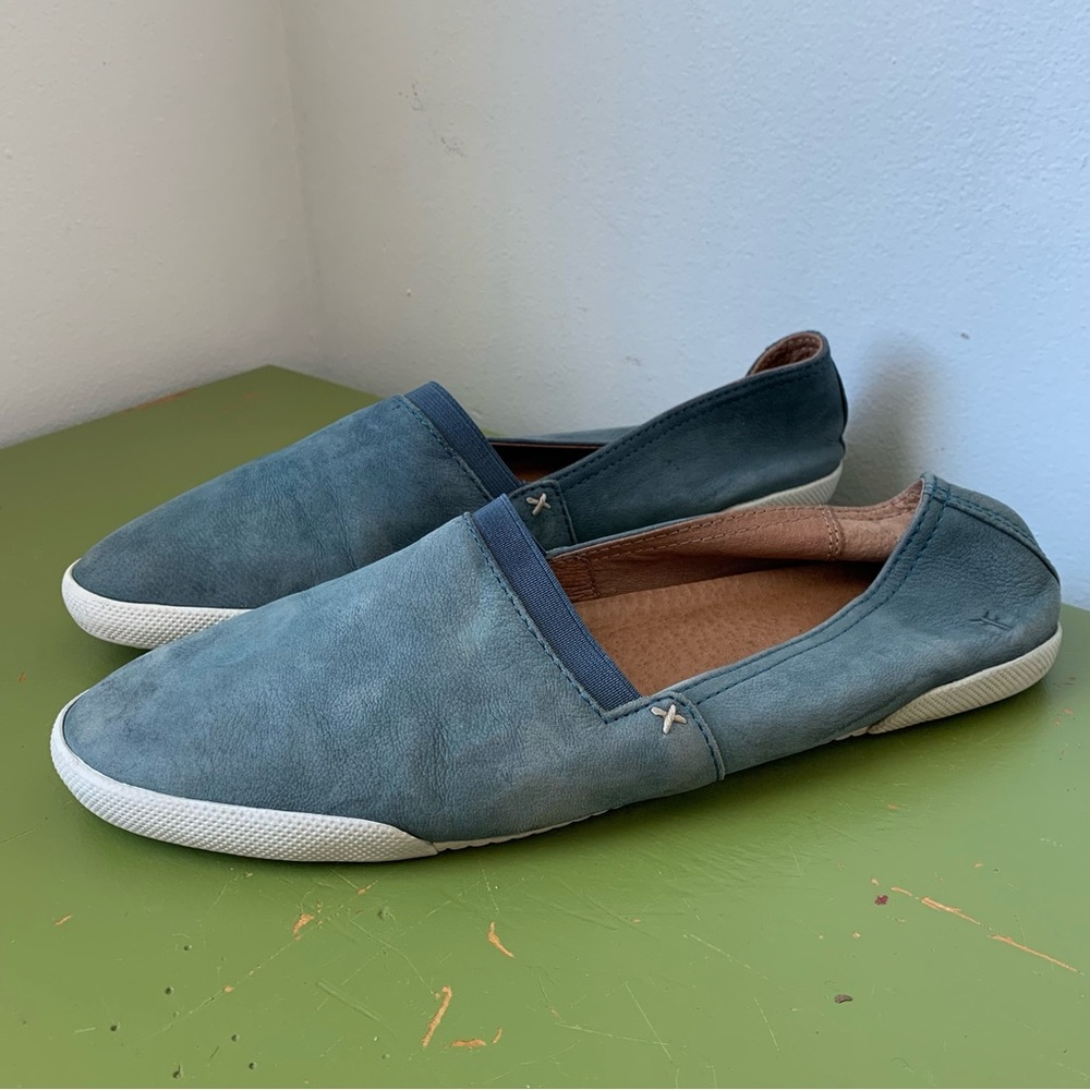 Frye Melanie Slip On Flats Shoes Women's 10 Sea Blue Leather